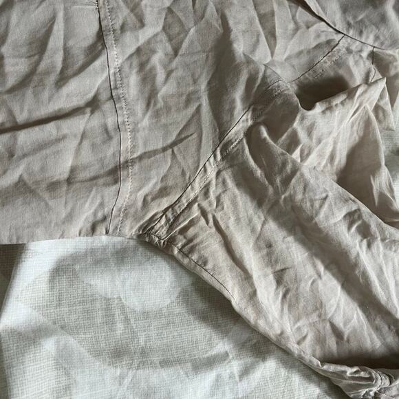 Da-Nang beige bell sleeve cotton button blouse women’s large - Picture 7 of 9